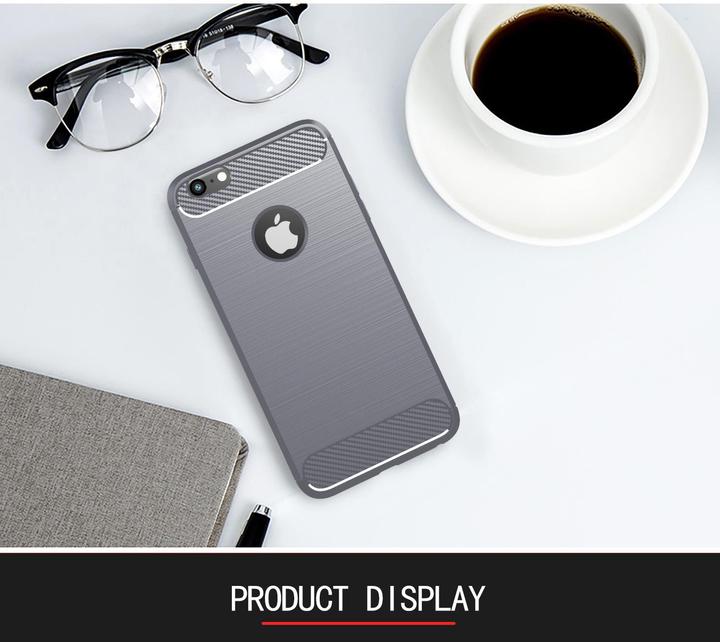 Immagine prodotto Cadorabo TPU Ultra sottile in acciaio inossidabile al carbonio Combi Cover (Apple iPhone 6)