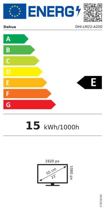 Energie-Label Dahua Monitor 22 LM22-A200 HDMI VGA (1920 x 1080 Pixel, 22")