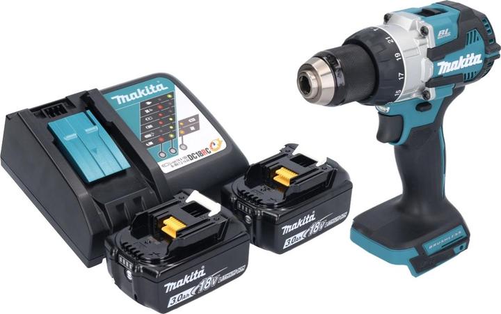 Produktbild Makita DHP 489 RF Akku Schlagbohrschrauber 18 V 73 Nm Brushless + 2x Akku 3,0 Ah + Ladegerät (Akkubetrieb)