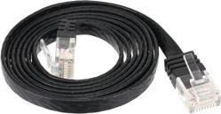 Produktbild Tecline Patchkabel Cat.6 U/UTP, ungeschirmt, flach, schwarz, 3.0m superflaches Patchkabel z.B. für die Verle (U/UTP, CAT6, 3 m)