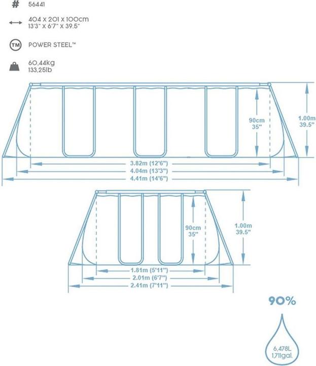 Produktbild Bestway Pool Power Steel (404 x 201 x 100 cm)