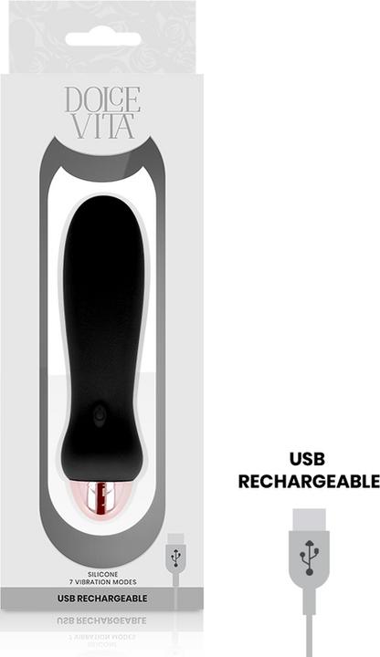 Produktbild Dolce Vita Aufladbarer Vibrator F?Nf Schwarz 7 Geschwindigkeiten