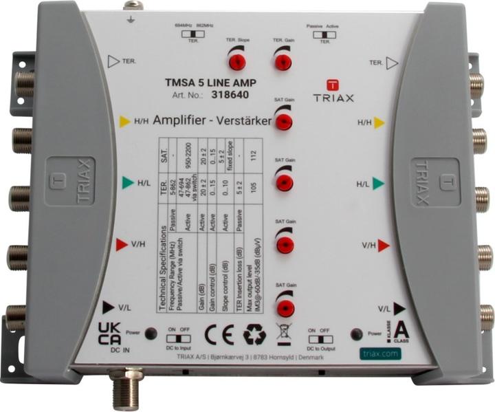 Image du produit Triax TMSA 5 LINE AMP Amplificateur de ligne avec 5 entrées et 20dB de gain Amplifier (Amplificateur)