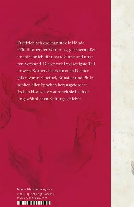 Actual product image Hände (German, Jochen Hörisch, 2021)