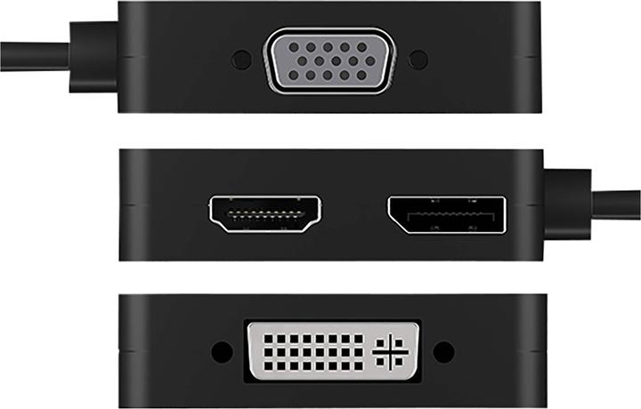Produktbild Icy Box Videoadapter IB-DK1104-C 4w1 USB TYPE-C (USB Typ-C, DVI, VGA, HDMI, 6 cm)