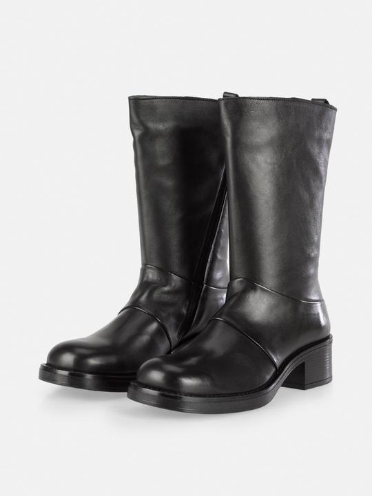 Actual product image Felmini JULITE D930 biker boots with square toe, made from genuine, soft black leather (40)