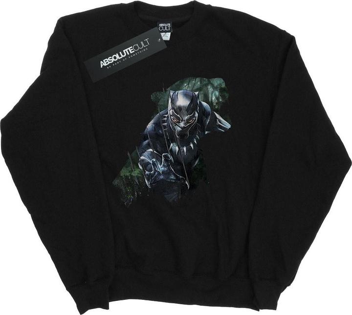 Schwarzer Panther Wild Silhouette Baumwolle Sweatshirt