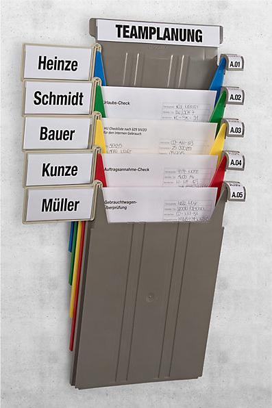 Actual product image Eichner FLAT wall-mounted sorting system, for format A4, filling height 9 mm, grey (A4)