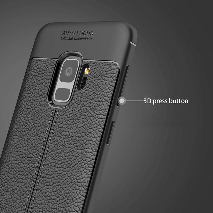 Actual product image Cadorabo TPU Cover Faux Leather Structure (Samsung Galaxy S9+)