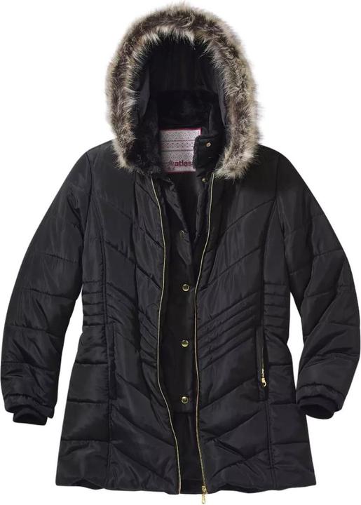 Atlas For Women Wattierte Jacke Grosse Kälte mit WebpelzKapuze (L)