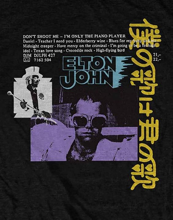Immagine prodotto Elton John Maglietta unisex adulto in cotone giapponese singolo (L)