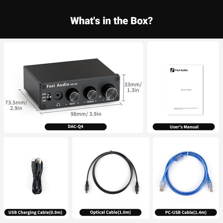 Produktbild Fosi Audio Q4, 24-Bit/192 kHz DAC und Kopfhörerverstärker