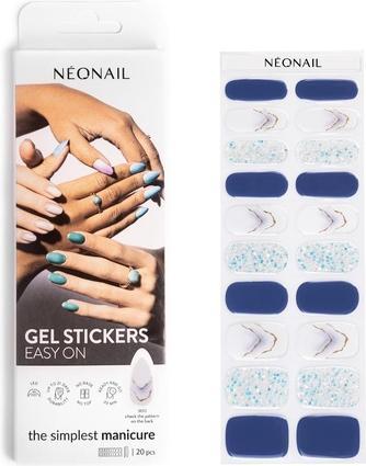 Immagine prodotto Neonail Adesivi Gel UV Easy On M10 Blu Glitter 15 Modelli di Adesivi per Unghie Strisce di Smalto Gel Na (Colla per unghie, M10)