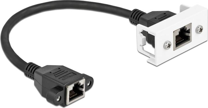 Delock Cavo di prolunga di rete per Easy 45 modulo S/FTP da jack RJ45 a jack RJ45 Cat.6A 25 cm nero (S/FTP, CAT6a, 0.25 m)