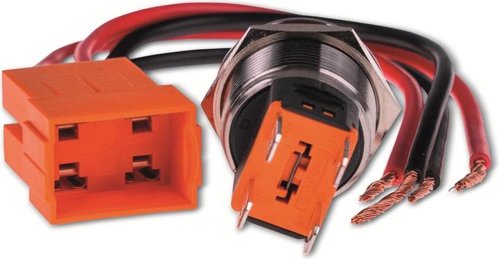 Actual product image Joy-it BUTTON22C-M-RD Push-button switch 250 V/AC 15 A 1 x On/(Off) IP67, IK10 momentary 1 pc.