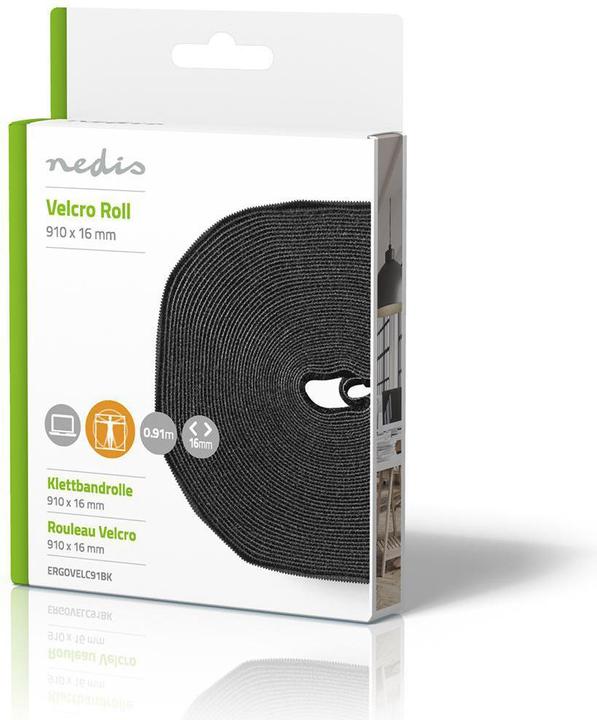 Actual product image Nedis Velcro Roll for Cable 910 x 1.6 cm Black Unisex (9100 mm)