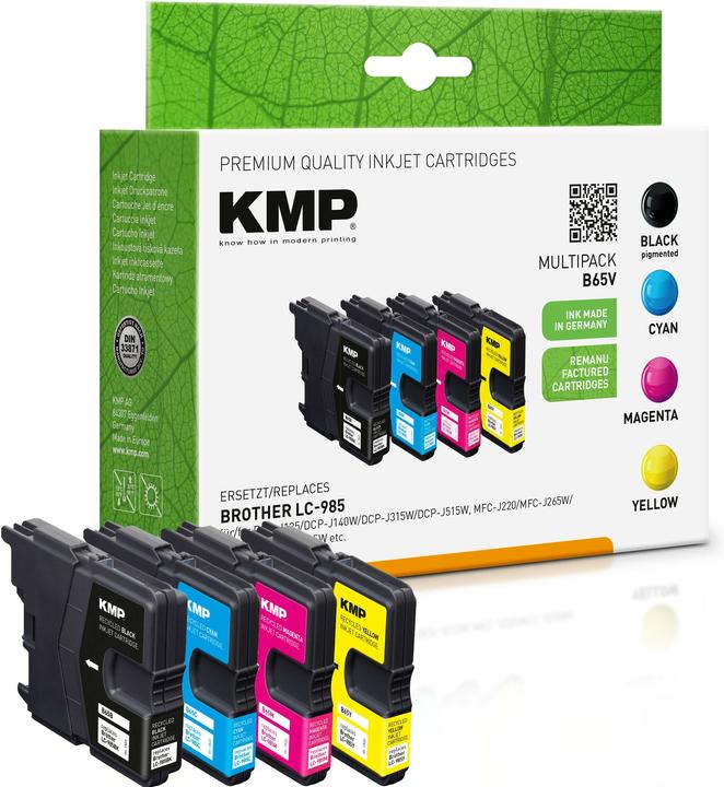 Produktbild KMP Tinte ersetzt LC985VALBP (M, BK, Y, C)