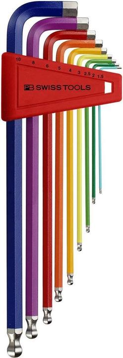 Produktbild PB Swiss Tools Stiftschlüsselsatz - PB Rainbow - lang - Kugelkopf