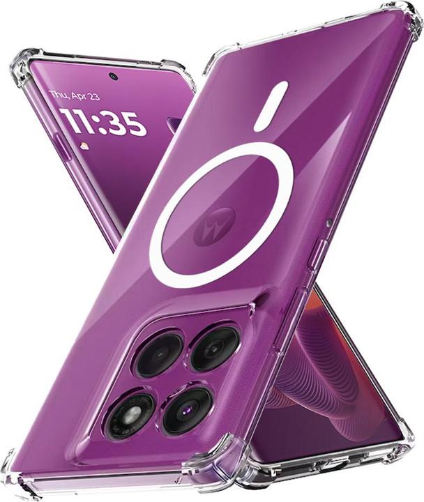 Actual product image Techsuit - Shockproof Clear Silicone MagSafe - Motorola Edge 60 Pro - Clear (Motorola Edge 60 Fusion)