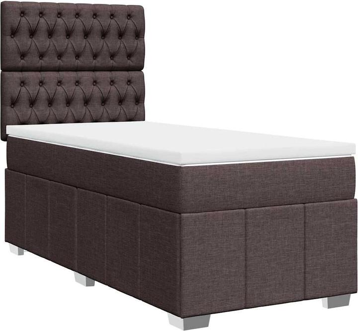 Produktbild VidaXL Boxspringbett Matratze Bett Einzelbett Polsterbett Dunkelbraun 90x200cm (90 x 200 cm)