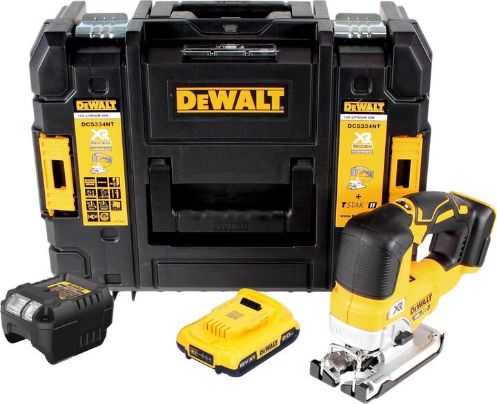 Actual product image DeWalt DCS 334 D1T Akku Pendelhub Stichsäge 18V Brushless + 1x Akku 2,0 Ah + Ladegerät + TSTAK