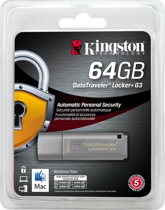 Produktbild Kingston DataTraveler Locker+ G3 (64 GB)