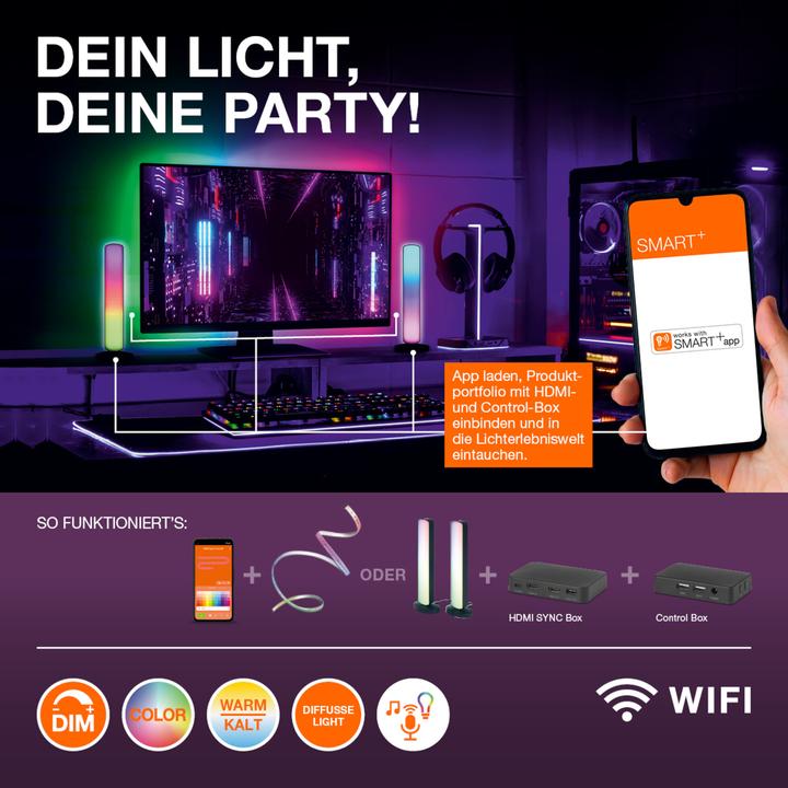 Produktbild Ledvance Smartes LED-Lichtband WiFi "MAGIC FLEX", 3m + Fernbedienung, RGB (Mehrfarbig, 300 cm, Indoor)