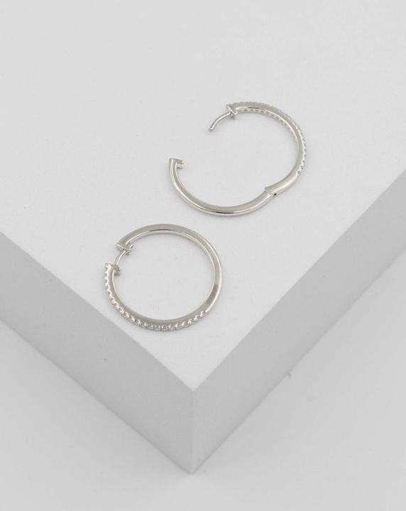 Image du produit Muau Créoles (Or blanc 750 brillants 0.26ct. 21mm avec 42 brillants)