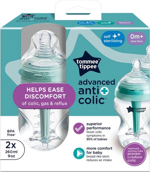 Image du produit Tommee Tippee 225252 2 X 260 ML BOUTEILLE. A/COL ADVANCED (260 ml)