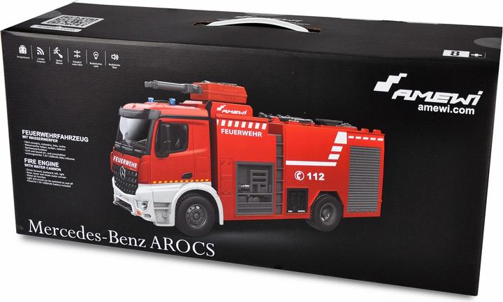 Produktbild Amewi Mercedes Benz Feuerwehr Löschfahrzeug Elektro Brushed LKW 2WD 1:18 RTR (RTR Ready-to-Run)
