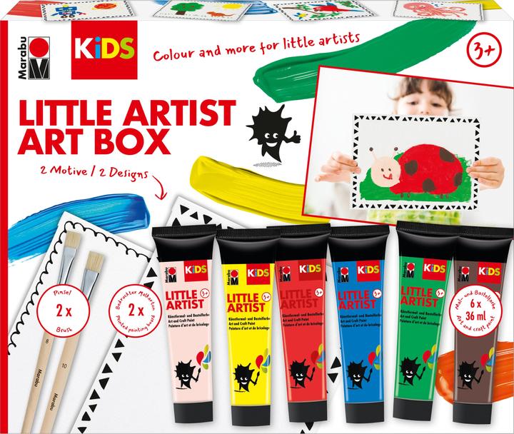 Produktbild Marabu Little Artist Art Box KiDS (Grün, Braun, Beige, Rot, Gelb, Blau, 36 ml)