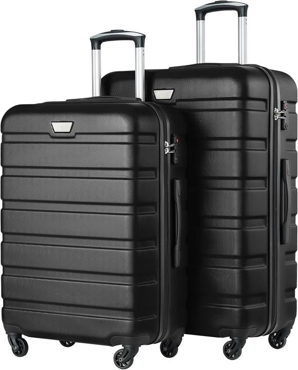 Actual product image Coolife 2-teiliges Hartschalenkoffer-Set mit TSA-Schloss (93 l, M (50 - 90l), L (90 - 115l))