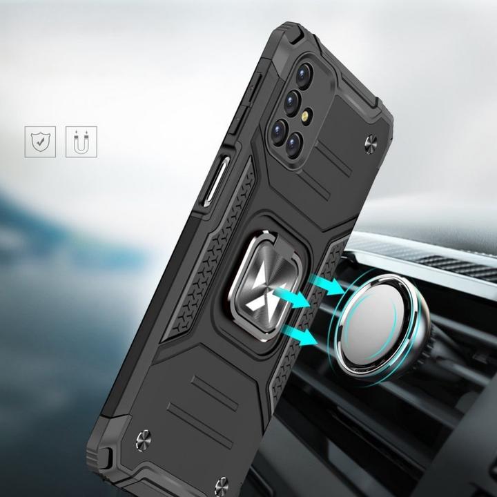 Immagine prodotto Wozinsky Ring Armor Case Kickstand Tough Rugged Cover per Samsung Galaxy M31s argento (Samsung Galaxy M31s)