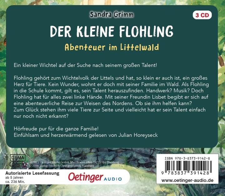 Produktbild Der kleine Flohling 1. Abenteuer im Littelwald (Sandra Grimm, Deutsch)