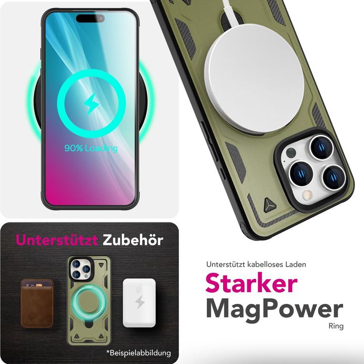 Image du produit Nalia Stormguard - Stossfeste MagSafe Panzer Hülle mit Ring - Military Kickstand Cover (Apple iPhone 16 Pro Max)