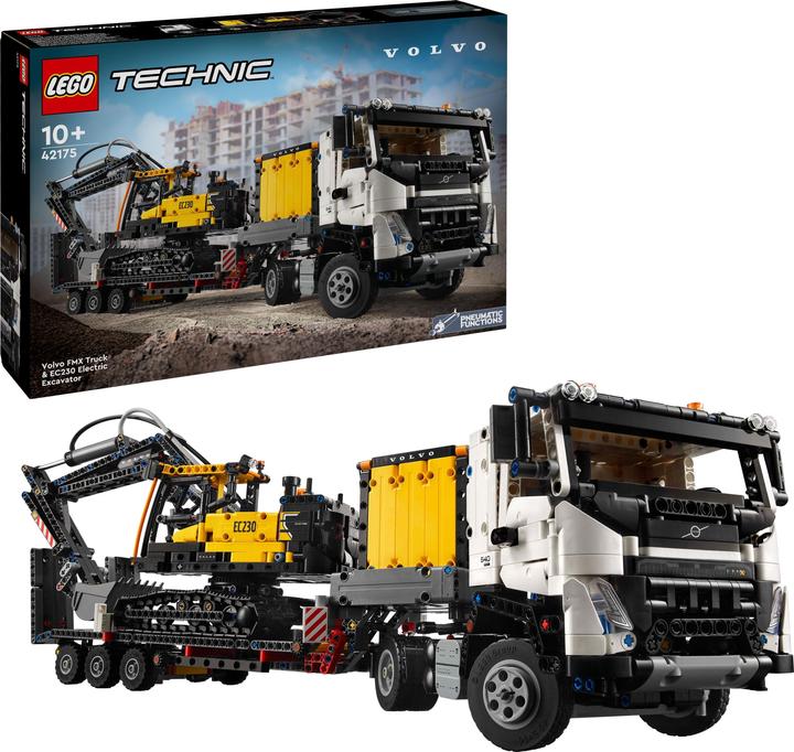 Produktbild LEGO Volvo FMX LKW mit EC230 Electric Raupenbagger (42175, LEGO Technic)