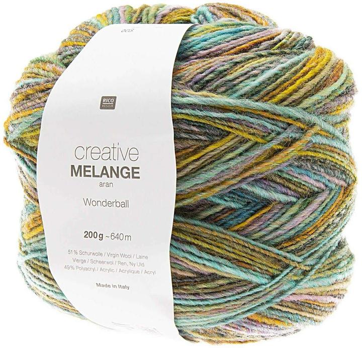 Actual product image Rico Design Wool Melange 200 g, lilac, turquoise (640 m)