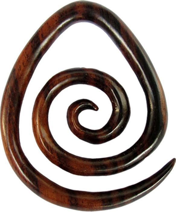 Star Piercing Ohrgewicht Eierspirale aus Narra Holz (ohne Messing, Organisch)