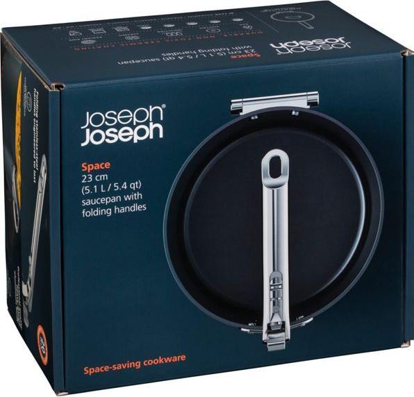 Actual product image Joseph Joseph Space saucepan retractable handle with lid D23cm (23 cm, Saucepan, Aluminium)