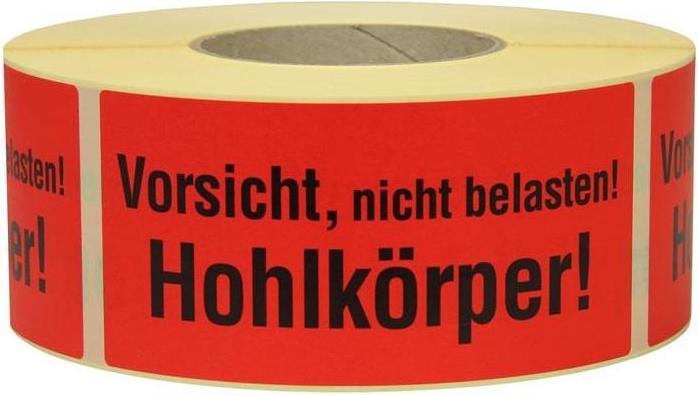 Actual product image Transpak Information label Dimensions 145x70mm Paper Caution: not loadable hollow body!