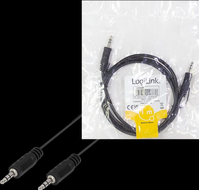 Actual product image LogiLink CA extension cable (1 m, 3.5mm jack (AUX))