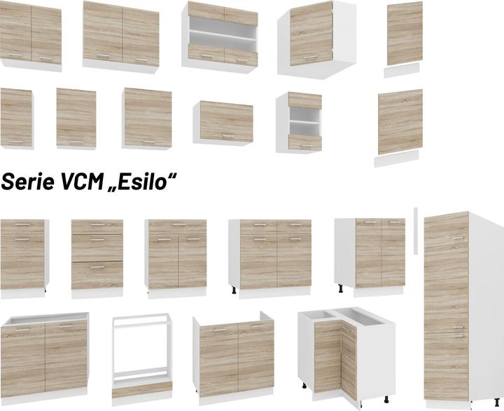 Produktbild VCM Eckschrank Küchenschrank Küchenunterschrank Küche Unterschrank Küchenmöbel Esilo (76 x 76 x 82 cm)