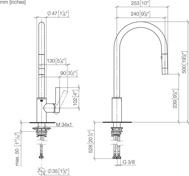 Produktbild Dornbracht 33870875-33 EHM Pull-down Tara Ultra
