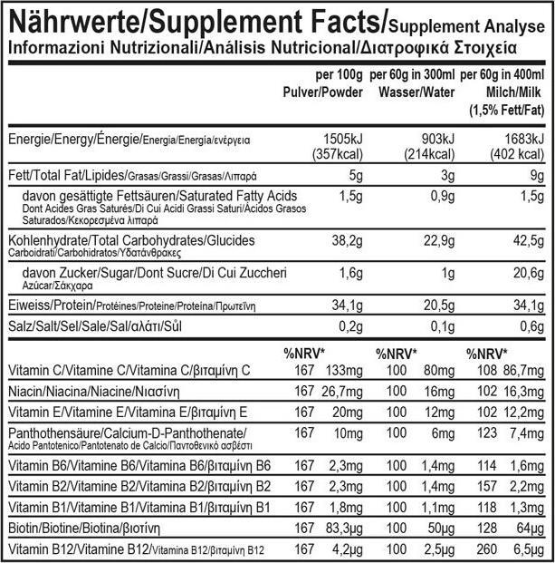 Nährwerte und Zutaten All Stars Clean Shake (Schokolade, 1 Stk., 840 g)