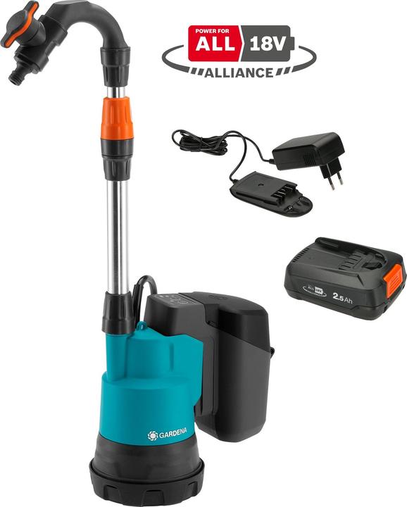 Immagine prodotto Gardena Pompa per barili di pioggia a batteria (Pompa a barile di pioggia)