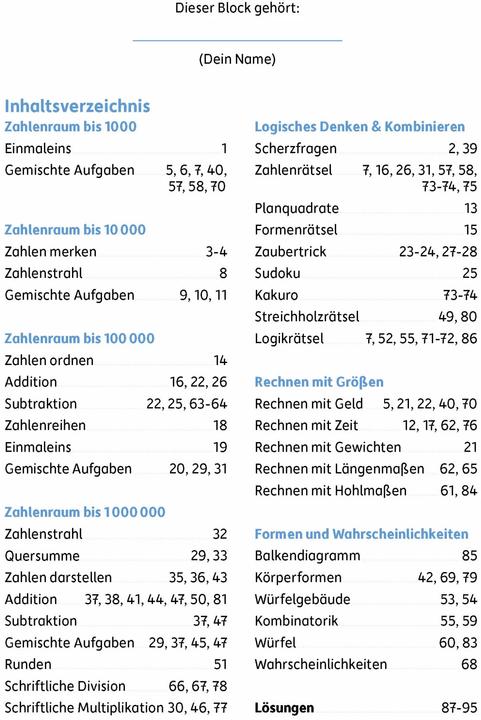 Produktbild Mein Rätselblock Mathe 4. Klasse (Deutsch, Katrin Merle, Carola Materna, 2023)