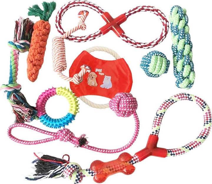 Actual product image JTI 10-pack of toys for dogs and cats (Dog chew toy)