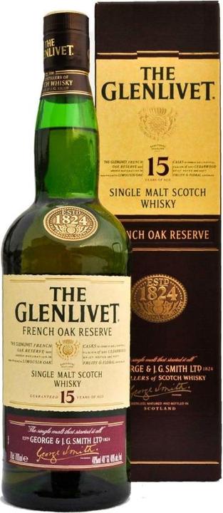 Image du produit The Glenlivet 15 ans de réserve de chêne français (Single Malt, Scotch Whisky, 1 x 70 cl)