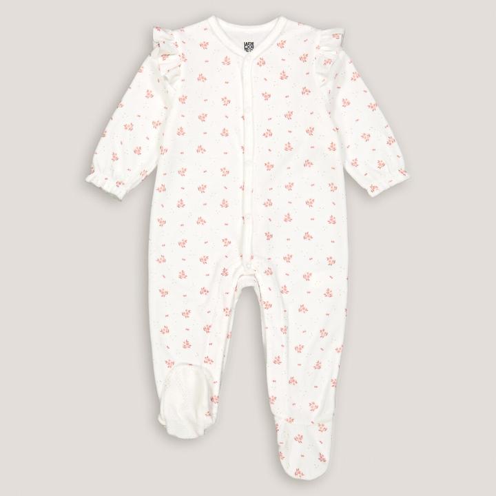 Actual product image La Redoute Collections Velvet romper with flounces and floral pattern (50)