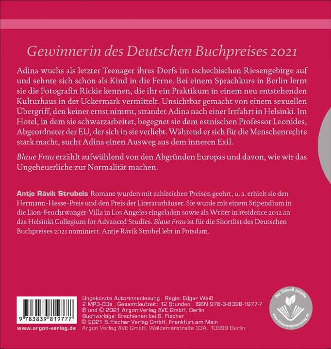 Produktbild Blaue Frau (Antje Rávik Strubel, Deutsch)